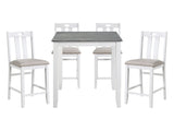 Lowell Weathered Gray/White/Gray 5-Piece Pack Counter Height Set - Ornate Home