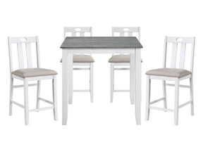 Lowell Weathered Gray/White/Gray 5-Piece Pack Counter Height Set - Ornate Home