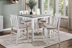 Lowell Weathered Gray/White/Gray 5-Piece Pack Counter Height Set - Ornate Home