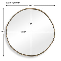 Lowen Brass Round Mirror - Ornate Home