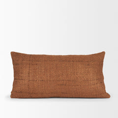Lowen Copper Rust 14x26 Lumbar Woven Decorative Pillow Cover - Ornate Home