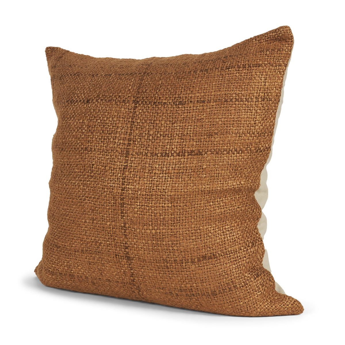 Lowen Copper Rust 22x22 Square Woven Decorative Pillow Cover - Ornate Home