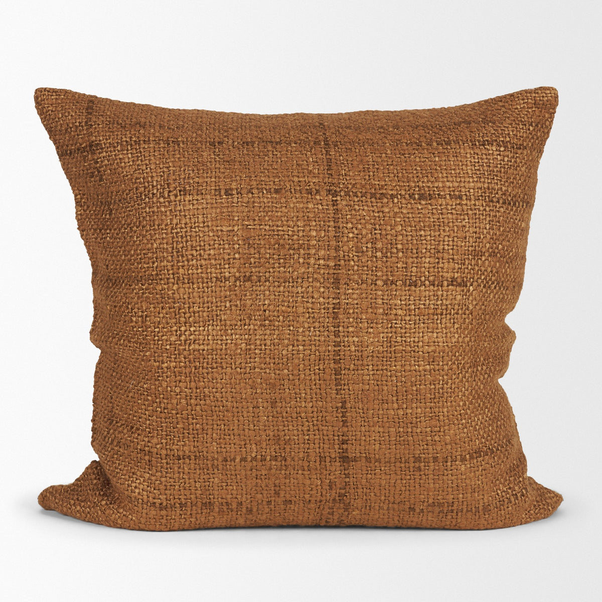 Lowen Copper Rust 22x22 Square Woven Decorative Pillow Cover - Ornate Home