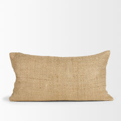 Lowen Gold 14x26 Lumbar Woven Pillow Cover with Down Filler - Ornate Home