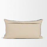 Lowen Navy 14x26 Lumbar Woven Pillow Cover with Down Filler - Ornate Home