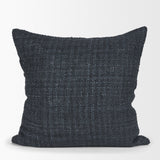 Lowen Navy 22x22 Square Woven Decorative Pillow Cover - Ornate Home