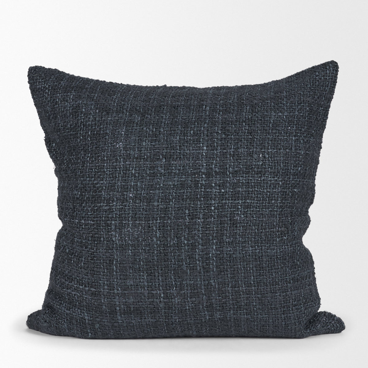 Lowen Navy 22x22 Square Woven Pillow Cover with Down Filler - Ornate Home