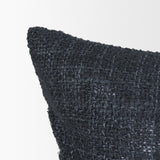 Lowen Navy 22x22 Square Woven Pillow Cover with Down Filler - Ornate Home