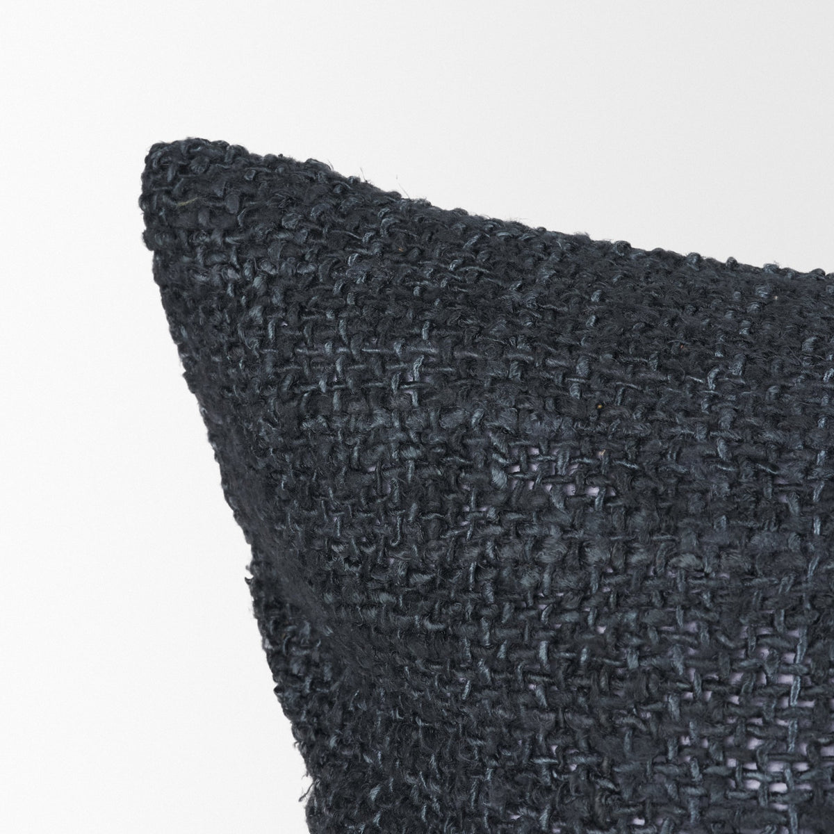 Lowen Navy 22x22 Square Woven Pillow Cover with Down Filler - Ornate Home