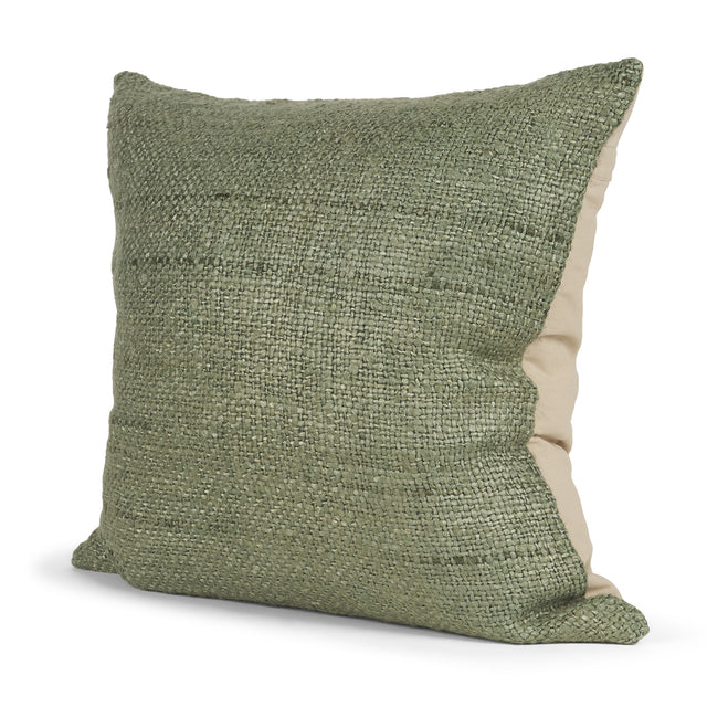 Lowen Silver Sage 22x22 Square Woven Pillow Cover with Down Filler - Ornate Home