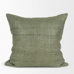 Lowen Silver Sage 22x22 Square Woven Pillow Cover with Down Filler - Ornate Home