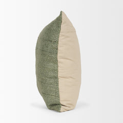 Lowen Silver Sage 22x22 Square Woven Pillow Cover with Non-Allergen Filler - Ornate Home