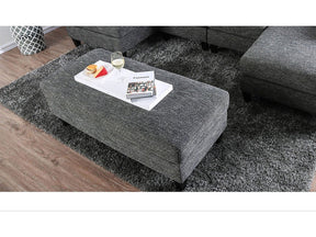 Lowry Gray Ottoman - Ornate Home