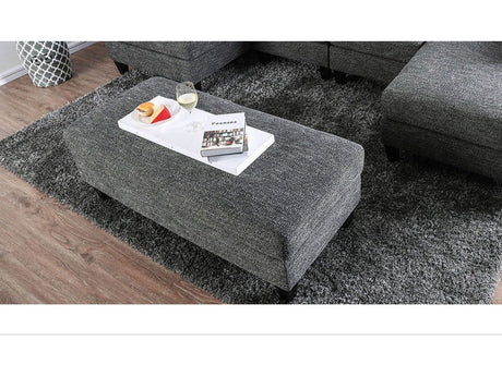 Lowry Gray Ottoman - Ornate Home