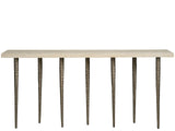 Lowry White Travertine/Nickel Console Table - Ornate Home
