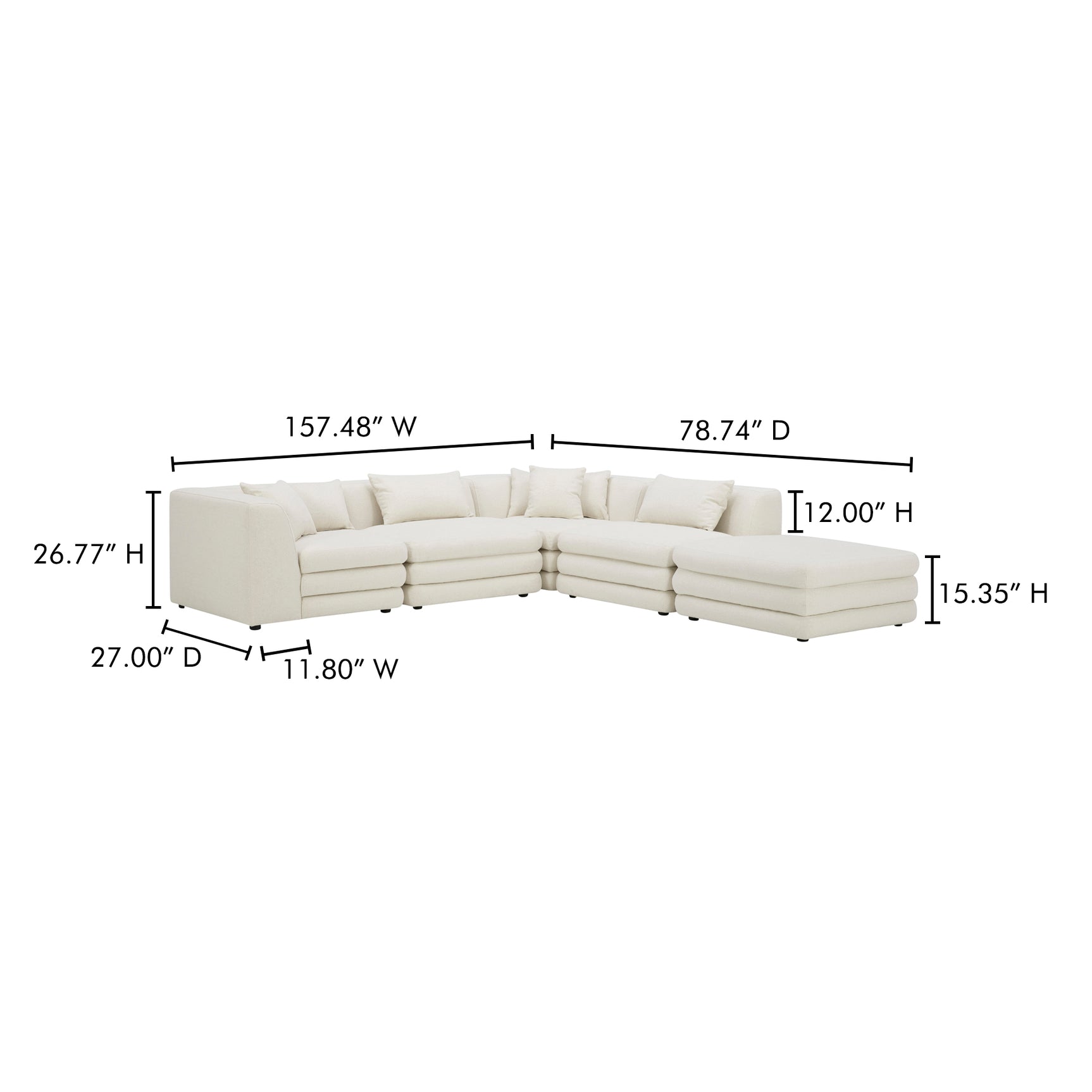 Lowtide Warm White Dream Modular Sectional - Ornate Home