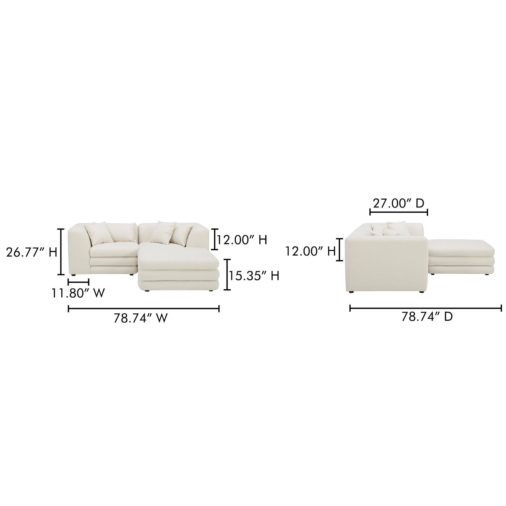 Lowtide Warm White Nook Modular Sectional - Ornate Home