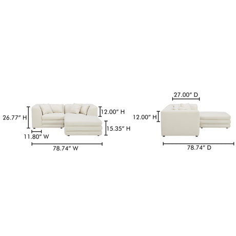 Lowtide Warm White Nook Modular Sectional - Ornate Home