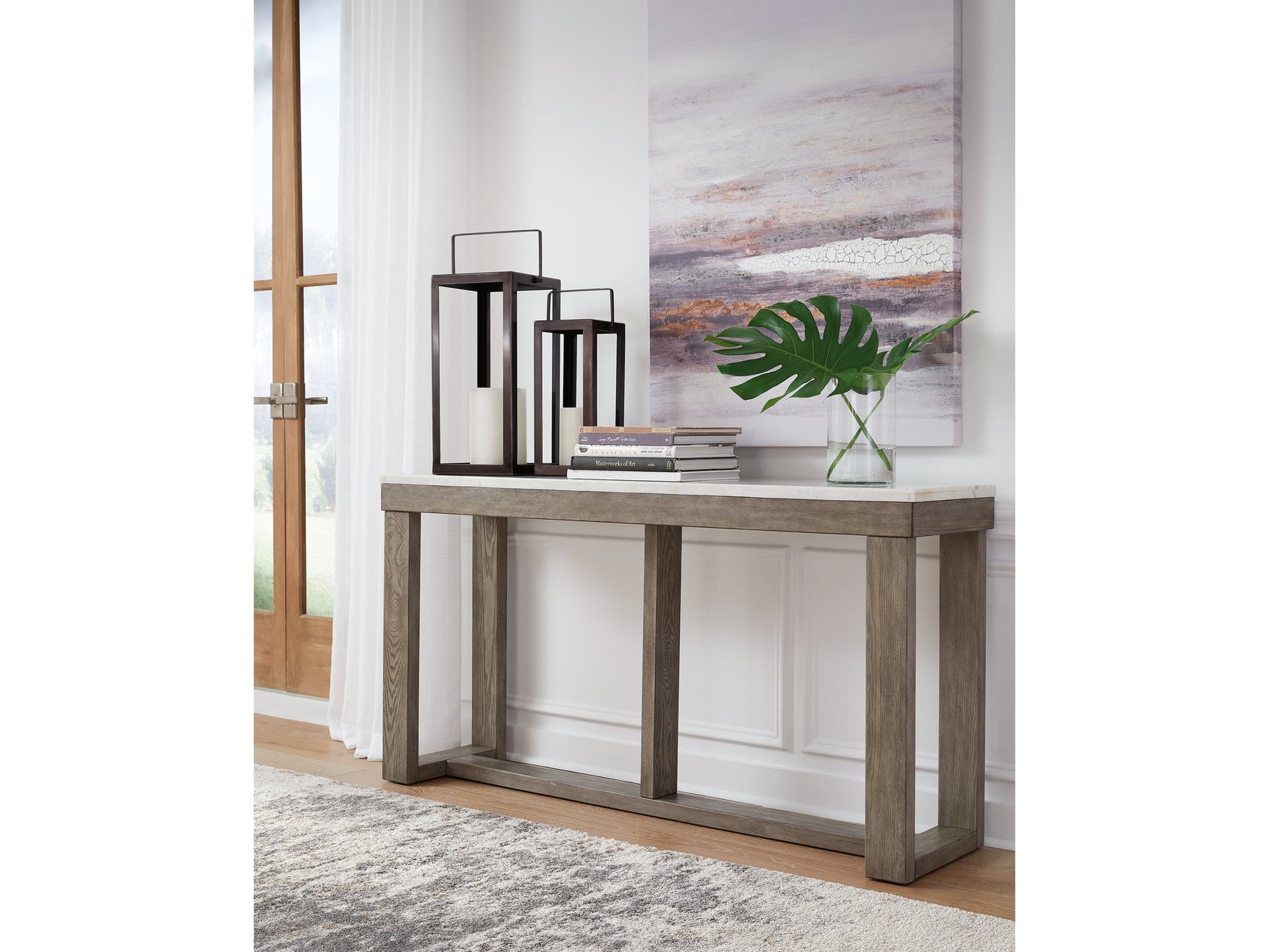 Loyaska Brown/Ivory Sofa Table (Online Special Price) - Ornate Home