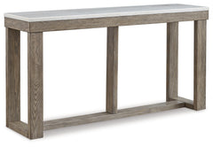 Loyaska Brown/Ivory Sofa Table - Ornate Home