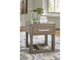 Loyaska Grayish Brown/White End Table - Ornate Home