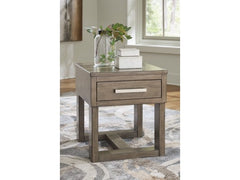 Loyaska Grayish Brown/White End Table - Ornate Home