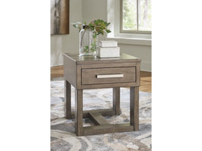 Loyaska Grayish Brown/White End Table - Ornate Home