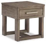 Loyaska Grayish Brown/White End Table - Ornate Home