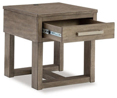 Loyaska Grayish Brown/White End Table - Ornate Home