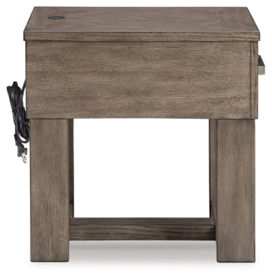 Loyaska Grayish Brown/White End Table - Ornate Home