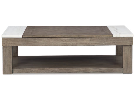 Loyaska Grayish Brown/White Lift-Top Coffee Table (Online Special Price) - Ornate Home