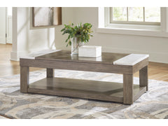 Loyaska Grayish Brown/White Lift-Top Coffee Table - Ornate Home