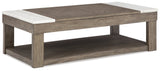 Loyaska Grayish Brown/White Lift-top Coffee Table and 2 End Tables (Online Special Price) - Ornate Home