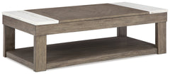 Loyaska Grayish Brown/White Lift-top Coffee Table and 2 End Tables - Ornate Home