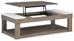 Loyaska Grayish Brown/White Lift-top Coffee Table and 2 End Tables - Ornate Home