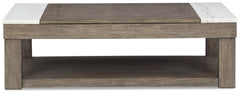 Loyaska Grayish Brown/White Lift-top Coffee Table and 2 End Tables - Ornate Home