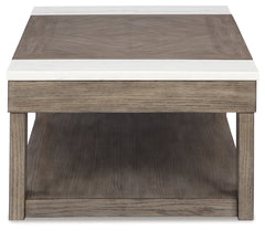 Loyaska Grayish Brown/White Lift-top Coffee Table and 2 End Tables - Ornate Home