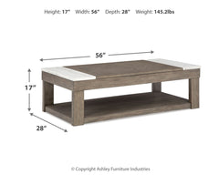 Loyaska Grayish Brown/White Lift-top Coffee Table and 2 End Tables - Ornate Home