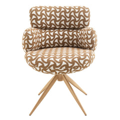 Lrna Brown Side Chair W/Swivel - Ornate Home