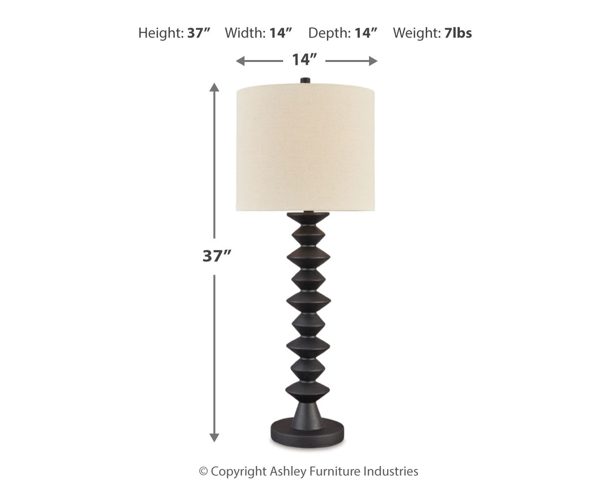 Luanndon Black 2-Piece Lamp Set (Online Special Price) - Ornate Home