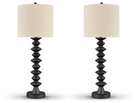 Luanndon Black 2-Piece Lamp Set - Ornate Home