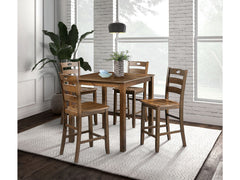 Lubbock Walnut 5 Pc. Counter Height Set - Ornate Home