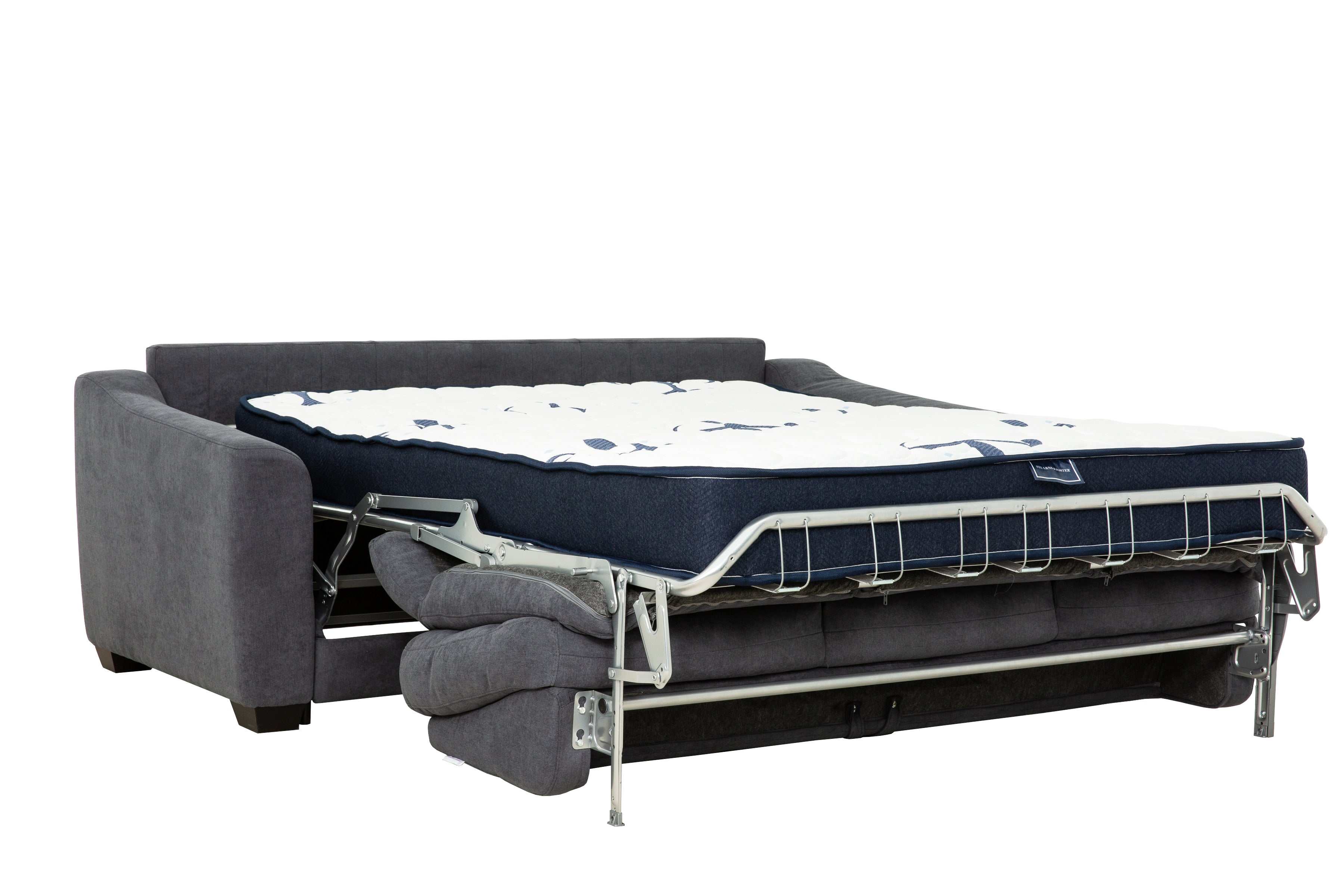 Stearns Foster Luca Dark Grey Queen Sleeper Sofa w Pocket Coil Mattress