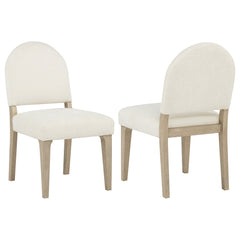 Lucaire Cream Curved High Back Upholstered Dining Chair (Set Of 2) - Ornate Home
