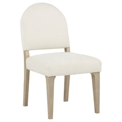 Lucaire Cream Curved High Back Upholstered Dining Chair (Set Of 2) - Ornate Home