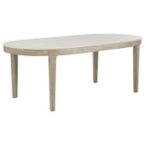 Lucaire Honed Cream 84-inch Cultured Marble Top Dining Table - Ornate Home