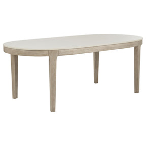 Lucaire Honed Cream 84-inch Cultured Marble Top Dining Table - Ornate Home