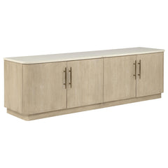 Lucaire Honed Cream And Sandstone 4-Door Tv Stand For Tvs Up To 77 Inches