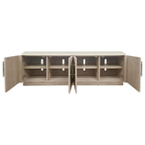 Lucaire Honed Cream And Sandstone 4-Door Tv Stand For Tvs Up To 77 Inches