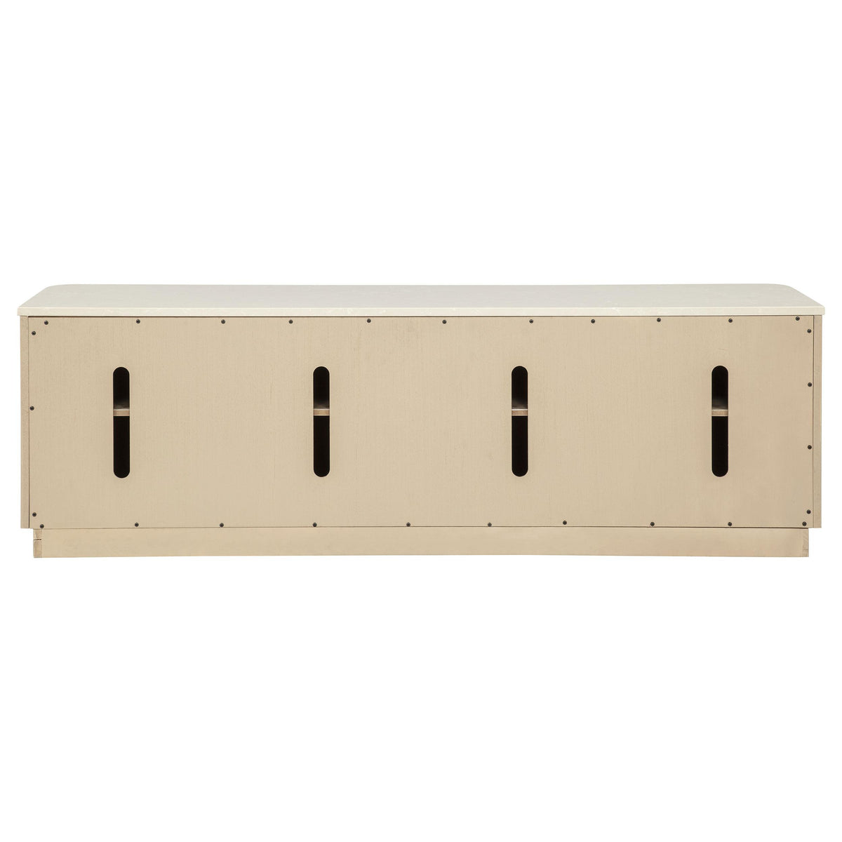 Lucaire Honed Cream And Sandstone 4-Door Tv Stand For Tvs Up To 77 Inches